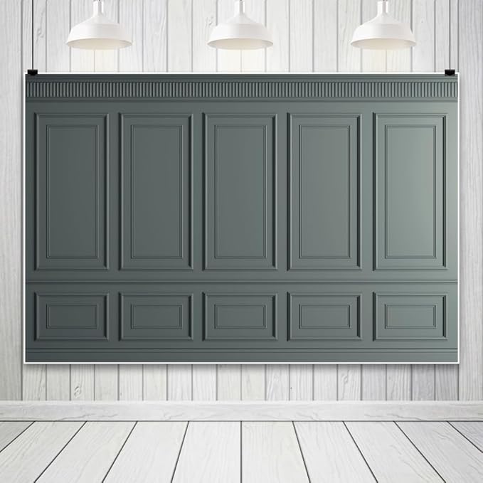 AOFOTO Vintage Room Inside Backdrop Classic French Frame Dark Grey Walls Photo Background for Wedding Bridal Shower Party Banner Home Headboard Decor Wall Photo Studio Booth Props 10x7ft