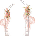 2pcs Large Wedding Arch with Base Flower Stand Arch Bracket Stand Backdrop Stand for Wedding Party Elegant Decorations & Garden Climbing Plants Vines,8.2&6.9 FT-White
