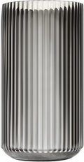 Large Cylinder Ribbed Brown Glass Flower Vase for Farmhouse Dining Table Centerpieces Decor