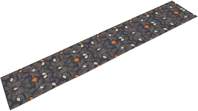 Vintage William Morris Table Runner, Retro Botanical Floral Plant Nature Design Table Runner for Kitchen Dining Wedding, 13x36 Inch