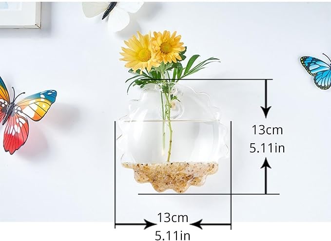 Wall-Mounted Acrylic Planter for Hydroponic Plants – Sunflower Vase Small, Modern Transparent Design for Home & Office Decoration