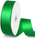 100 Yards 1-1/2 inch Satin Ribbon, Fabric Ribbon Solid Color Perfect for Gift Wrapping, Wedding, Handmade Bows, Floral Bouquets and Party Decoration(Green)