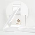MEEDEE White Satin Ribbon 2 Inch White Ribbon Lux Double Faced Ribbons by 25 Yards Silk Ribbons for Gift Wrapping, Crafts, Satin Weddings, Flower Bouquet, Holiday Decorating