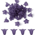 Crafans 50Pcs Frosted Acrylic Flower Beads 17.5x12x1.5mm Transparent Floral Pendants Clear Flower Bead Caps Loose End Spacer Beads for Jewelry Making (Indigo)