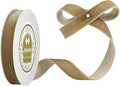 Light Brown Velvet Ribbon 5/8 Inches x 5 Yards for Gift Wrapping, Crafts, Christmas Tree, Wreath, Bow Making, Vintage Fabric Copper on The Spool for DIY