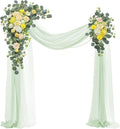 Wedding Arch, Artificial Flowers, Wedding Decor with Drapes (Set of 4)，Be Suited to Banquet, Party, Wedding Decor Ceremony and Background Decoration (Yellow)