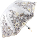 Katutude Vintage Lace Umbrella Floral Lace Parasol Wedding Bridal Umbrella Compact Lightweight Windproof Folding Umbrella UV Protection Sun Umbrella Portable Umbrella with Storage Bag