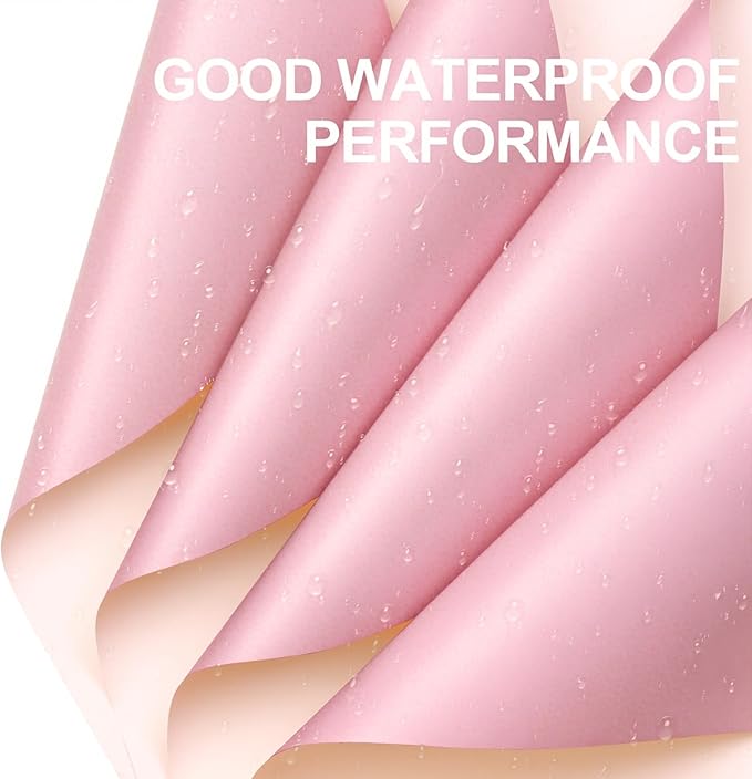 WRAPAHOLIC 20 Sheets Flower Wrapping Paper - 22.4 x 22.4 inch Light Pink Color Water-Resistant Floral Bouquet Wrapping Paper, Florist Supplies Packaging for Wedding Birthday Gift DIY