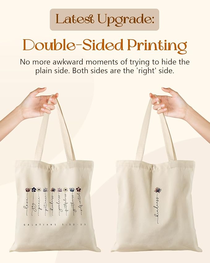 Aesthetic Tote Bag for Women- with Magnetic Buckle and Zipper Inner Pocket Cloth Cotton Canvas Tote Bags