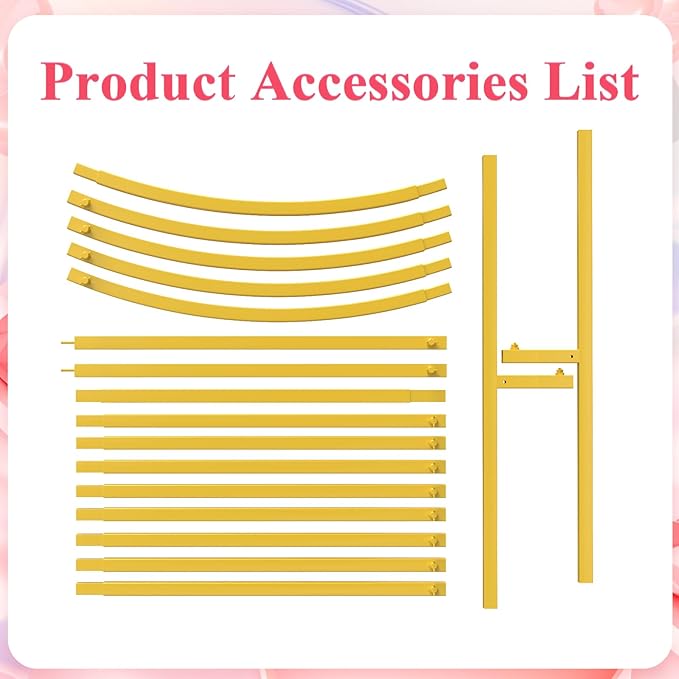 Asee'm 7.2FT Metal Arch Backdrop Stand Gold Arched Backdrop Frame for Wedding Party Ceremony Birthday Bridal Baby Shower Garden Floral Balloon Arch Decoration