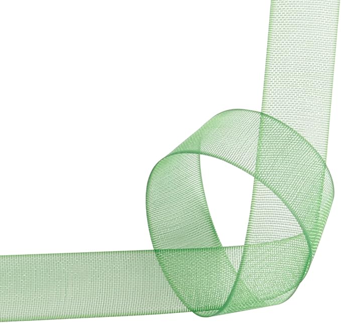 3/8 Inch Emerald Shimmer Sheer Organza Ribbon Sheer Chiffon Ribbon 50 Yards-Roll Multiple Colors Available for Gift Wrapping Wedding Events Christmas Décor