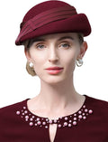 Women Wool Felt Ribbon French Fashion Vintage Millinery Beret Hats Top Cap Ladies Party Wedding Fedoras Chapeau