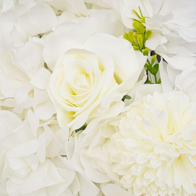 3D Flower Wall Panel 12Pcs Artificial Flower Wall Background Silk Rose Mat for Wedding Wedding Decor Shop Photo Backdrop (Flower Type A)
