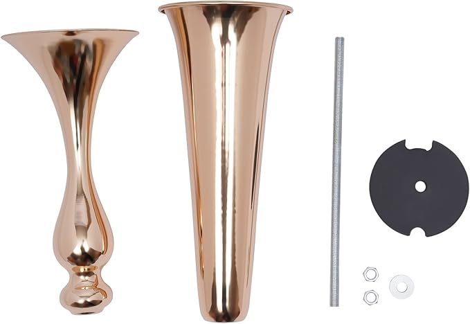 6 PcsTall Gold Trumpet Wedding Flower Vases, 22'' Metal Versatile Centerpieces, Tabletop Flower Stand for Wedding Anniversary Birthday Party Decorations Home Event Decor