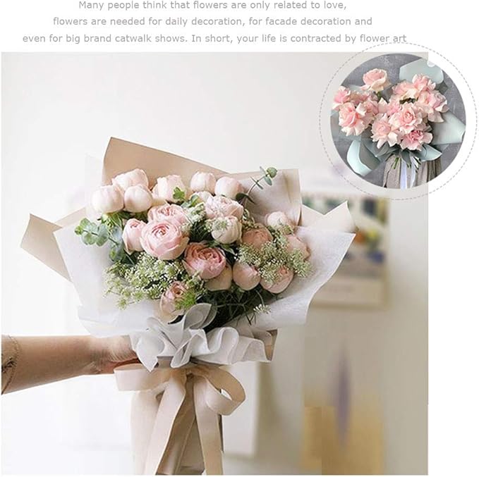 FWSA WRAPS Waterproof Floral Wrapping Paper Roll Bouquet Gift Packaging Supplies Wedding Christmas Graduation Decorative Materials (COLOR 3)