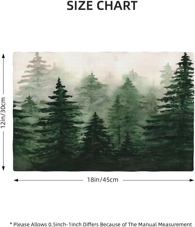 Watercolor Forest Placemats Set of 6,Spring and Summer Kitchen Living Room Table Decor Dinner Mat 12x18 Inch 6 PCS, Style-7