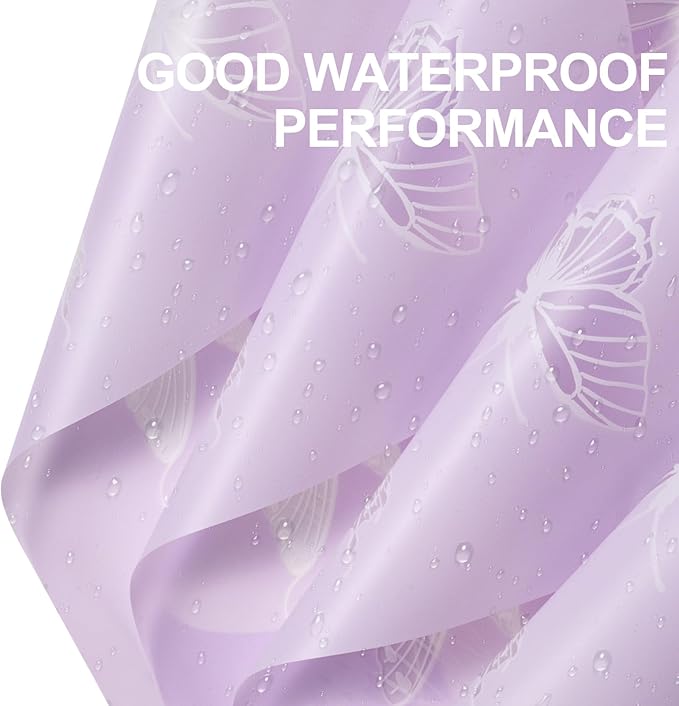 WRAPAHOLIC 20 Sheets Flower Wrapping Paper - 22.4 x 22.4 inch Purple Butterfly Water-Resistant Floral Bouquet Wrapping Paper, Florist Supplies Packaging for Wedding Birthday Gift DIY