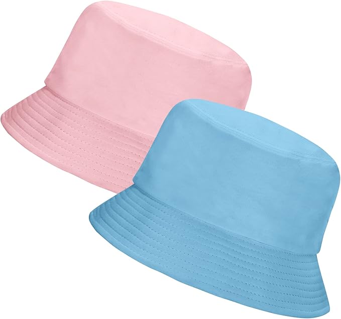 Rosoz 1 & 2 Pack Bucket Hat for Women Men Summer Travel Beach Sun Hat Outdoor Cap Unisex Bucket Hats