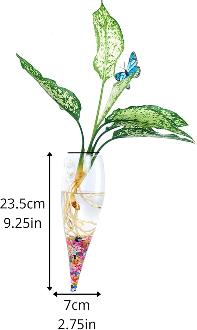 Wall-Mounted Acrylic Planter for Hydroponic Plants – Ice Cone Vase, Modern Transparent Design for Home & Office Decoration