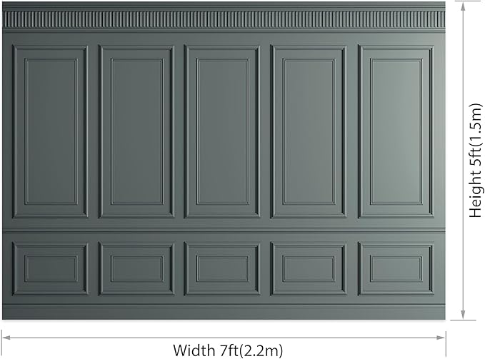 AOFOTO Vintage Room Inside Backdrop Classic French Frame Dark Grey Walls Photo Background for Wedding Bridal Shower Party Banner Home Headboard Decor Wall Photo Studio Booth Props 7x5ft