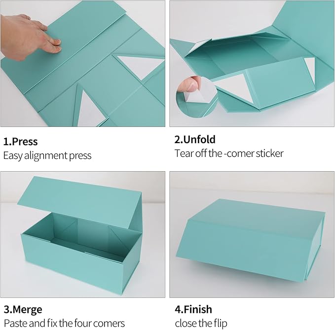 Gift Boxe Light Blue with Magnetic Closure Lid 12" X 6" X 4" Gift Boxes for Presents,Luxury for Gift Packaging, Bridesmaid Gifts Box, Magnetic Gift Box for Gifts, Cute Box,Birthday Gift box
