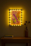 Shadow Box with LED Light Dried Flowers Collectible Shadow Frame Changeable Artwork Display & Storage Frame Wall-mounted & Tabletop (Blue)