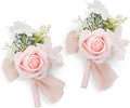 TINGE TIME Boutonniere for Men Wedding,Groom and Best Man Boutonniere for Wedding Ceremony Anniversary, Formal Dinner Party and Rustic Spring Wedding Marriage (2, Pink)