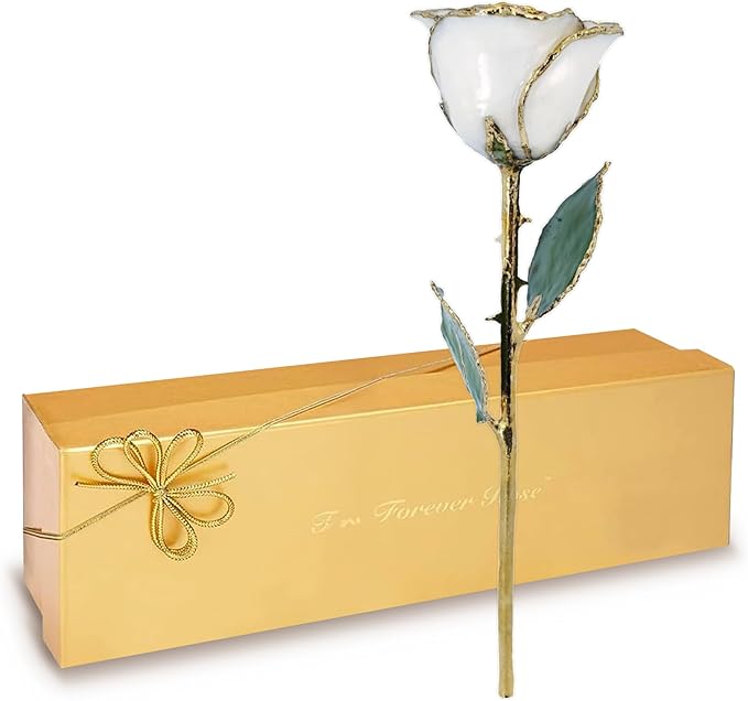 Forever Rose Hand-Dipped in 24K Gold, Emerald-Inspired June Birthstone, Real Rose in Luxury Gold Gift Box – Perfect Ready to Gift for June Birthday or Any Occasion