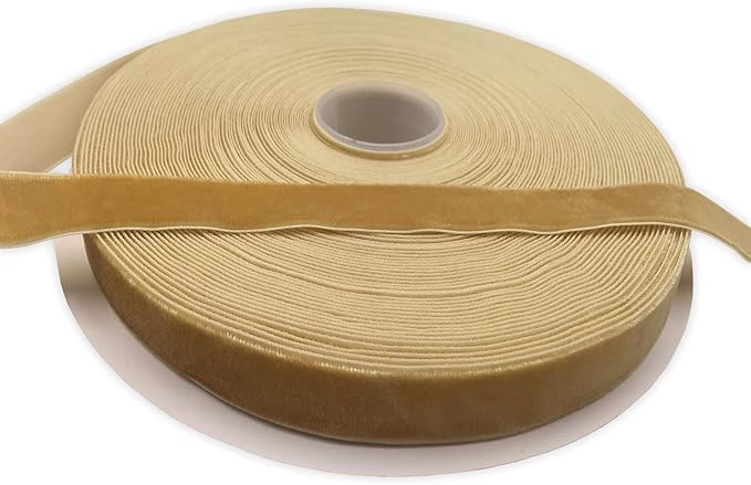Vintage Gold Velvet Ribbon Single Faced,5/8 Inch X 25Yards Spool