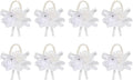 MECCANIXITY 8Pcs Wrist Corsage Artificial Flower Bracelets Rose Wrist Bride Groom Decorative for Wedding Ceremony Prom Party Anniversary White