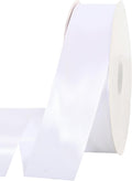 TONIFUL 100 Yards White Ribbon 1-1/2 Inch - Solid White Wide Satin Ribbon for Eternal Flower Bouquet Gift Wrapping Graduation Leis Wedding Chair Sash Valentine's Day Christmas Decorations Halloween