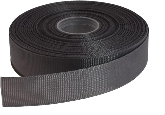 Solid Grosgrain Ribbon 25 Yard Each Roll 100% Polyester Woven Edge (3/4", Gray)