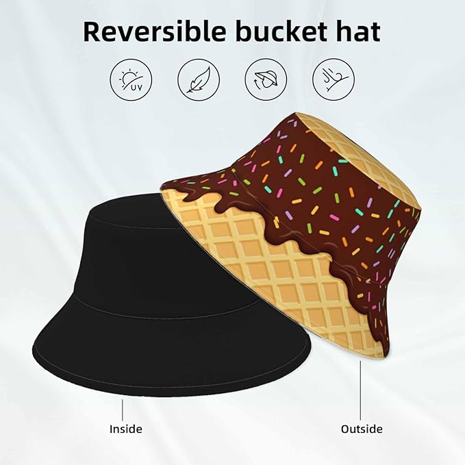 Bucket Hat for Women Men, Summer Print Hat Travel Packable Sun Cap Outdoor Hat for Women and Men