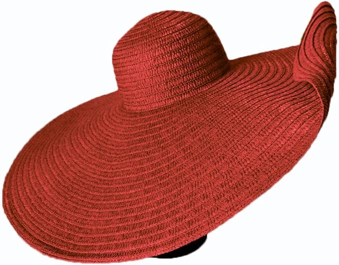 Oversized Beach Straw Hats for Women Extra Large Wide Brim Beach Hat Foldable Roll up Floppy Sun Hat