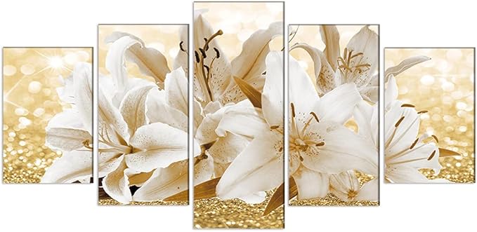 LUDUHU Arts Modern Flower Theme Wall Art - Abstract Orchid Canvas Wall Decor Flower Abstract Painting Still Life Canvas Wall Art for Home Decor (H,Oversize 80x40inch)