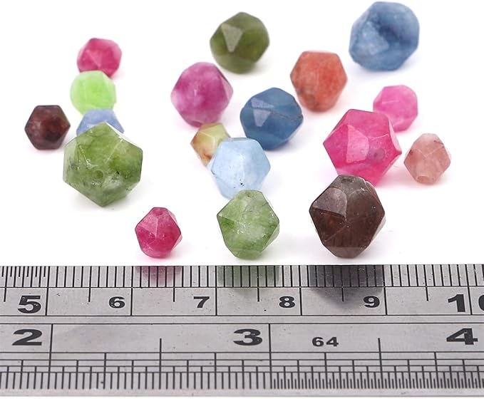 Faceted Natural Tourmaline Agate Stone Round Beads 8mm 36cm/Strand for Jewelry Making