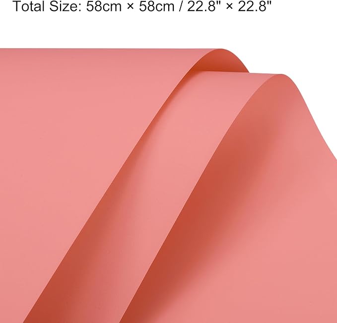 MECCANIXITY Pearlescent Film Flower Wrapping Paper 22.8x22.8 Inch Waterproof for DIY Crafts, Gift/Gift Box Packaging Watermelon Red Pack of 20