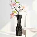 Black Sculptural Ceramic Vase, Modern Irregular Shape Decorative Vase for Home Decor, Minimalist Artistic Tabletop Centerpiece for Living Room Bedroom Office