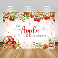 MEHOFOND Fall Apple Baby Shower Photography Backdrop - Apple of Our Eye - Baby Shower Decorations - Autumn Floral Princess - 7x5ft