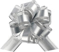 12 Pieces Pull Bow Wrapping Pull Bow Ribbon Pull Bows for Wedding Baskets,6 Inches Diameter Gift Bows, Large Bows for Presents. (Silver)