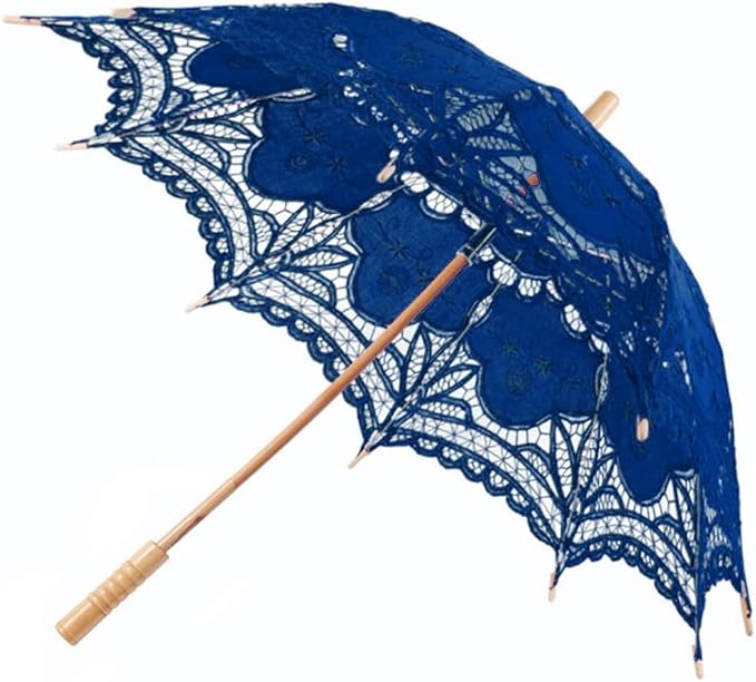 Lace Parasol Umbrella Vintage Wedding Bridal Lace Umbrella for Decoration Photo Tea Party 32 Inch Adult Size