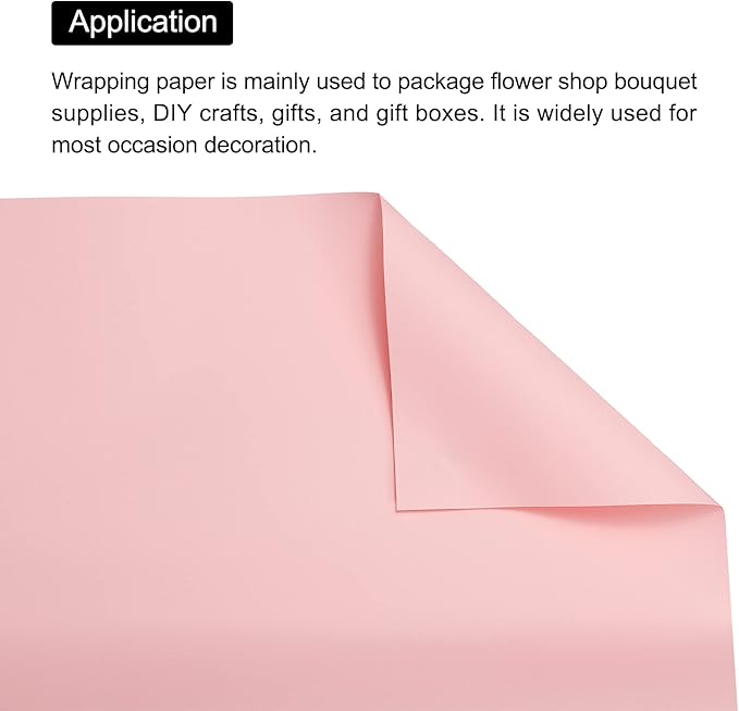 MECCANIXITY 20 Pcs Flower Wrapping Paper 22.8x22.8 Inch Waterproof Florists Wrapping Paper for Florist Bouquet Supplies, DIY Crafts, Gift/Gift Box Packaging Red Pink