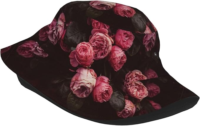 Rose Bucket Hat Womens Fisherman Hat Flower Sun Hats Cute Caps Rose Flower Hats for Women Outdoor