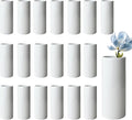 Modern White Ceramic Vase Set of 20 for Living Room Bedroom 5.51'' Minimalist Fresh Small Flower Vases for Bouquet Fake Plant Home Decor Office Fireplace Centerpieces Nordic Style 20 Pack