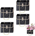 NADUSEP 4 PCS Flower Paper Gift Bag, Bouquet Storage Bucket Florist Handbag with Metal Chain Flower Boxes, Gift Wrap Bag for Arrangements Graduation Wedding Birthday Anniversaries Party, Valentine's Day, Mother's Day Bridal Shower, Anniversary, Thanksg...