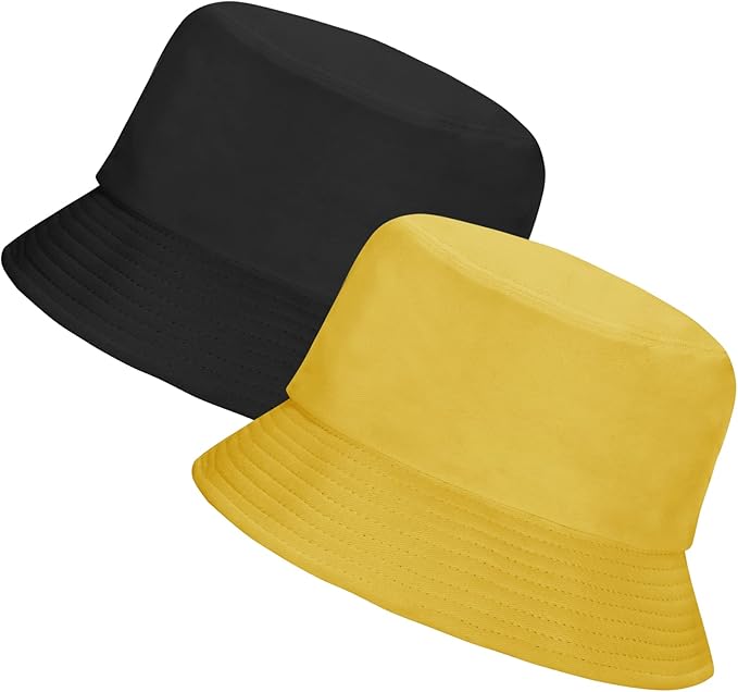Rosoz 1 & 2 Pack Bucket Hat for Women Men Summer Travel Beach Sun Hat Outdoor Cap Unisex Bucket Hats