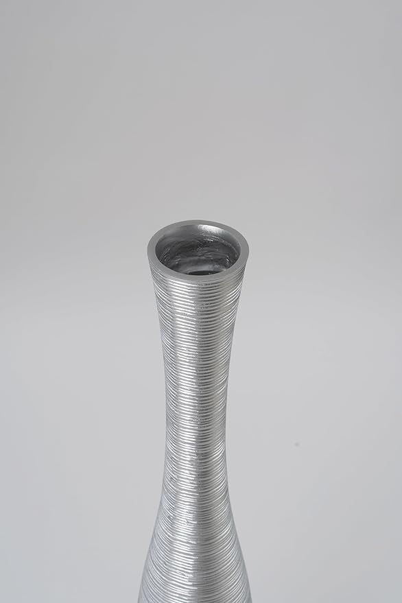 Leewadee Decorative Tall Floor Vase for Living Room Decor, 41 inches, Silver, Resin