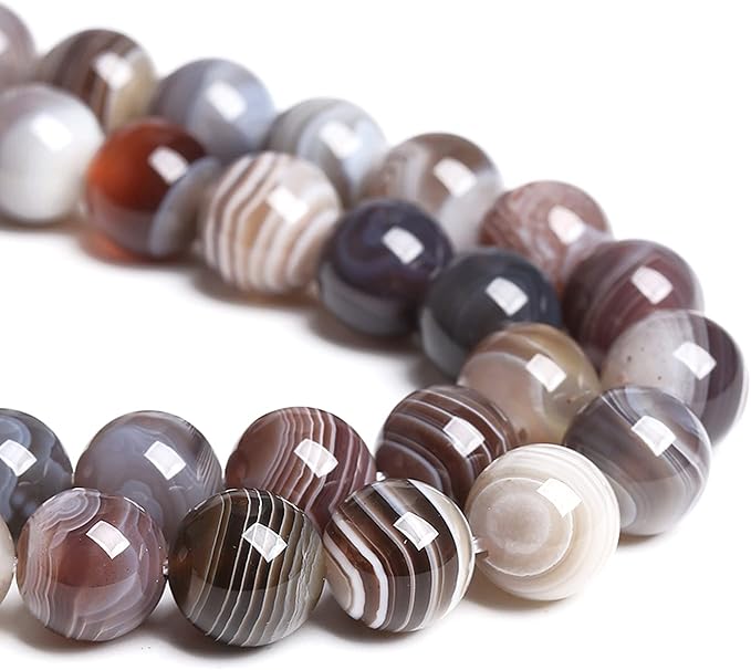 8MM 46PCS Natural Gemstone Stone Botswana Sardonyx Agate Beads for Jewelry Making DIY Bracelet