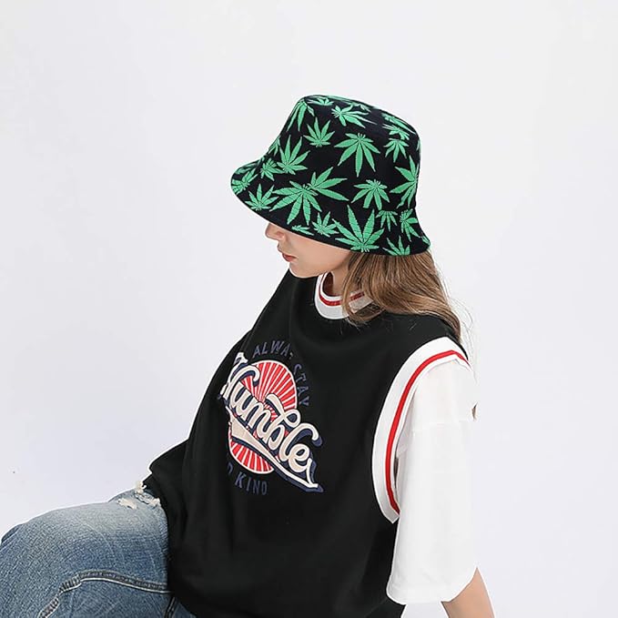 XYIYI Cute Bucket Hat Beach Fisherman Hats for Women, Reversible Double-Side-Wear