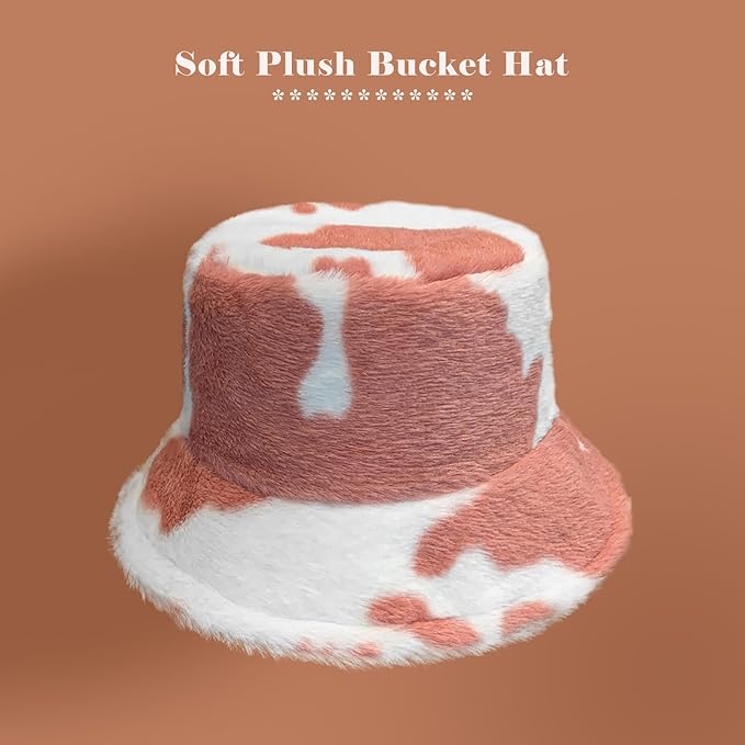 Winter Soft Faux Fur Plush Bucket Hat, Lovely Fisherman Cap, Fashion Outdoor Thick Warm Sun Cap for Women